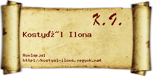 Kostyál Ilona névjegykártya